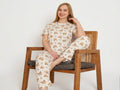 Sevimli Ayıcık Desenli %100 Pamuklu Pijama Takımı